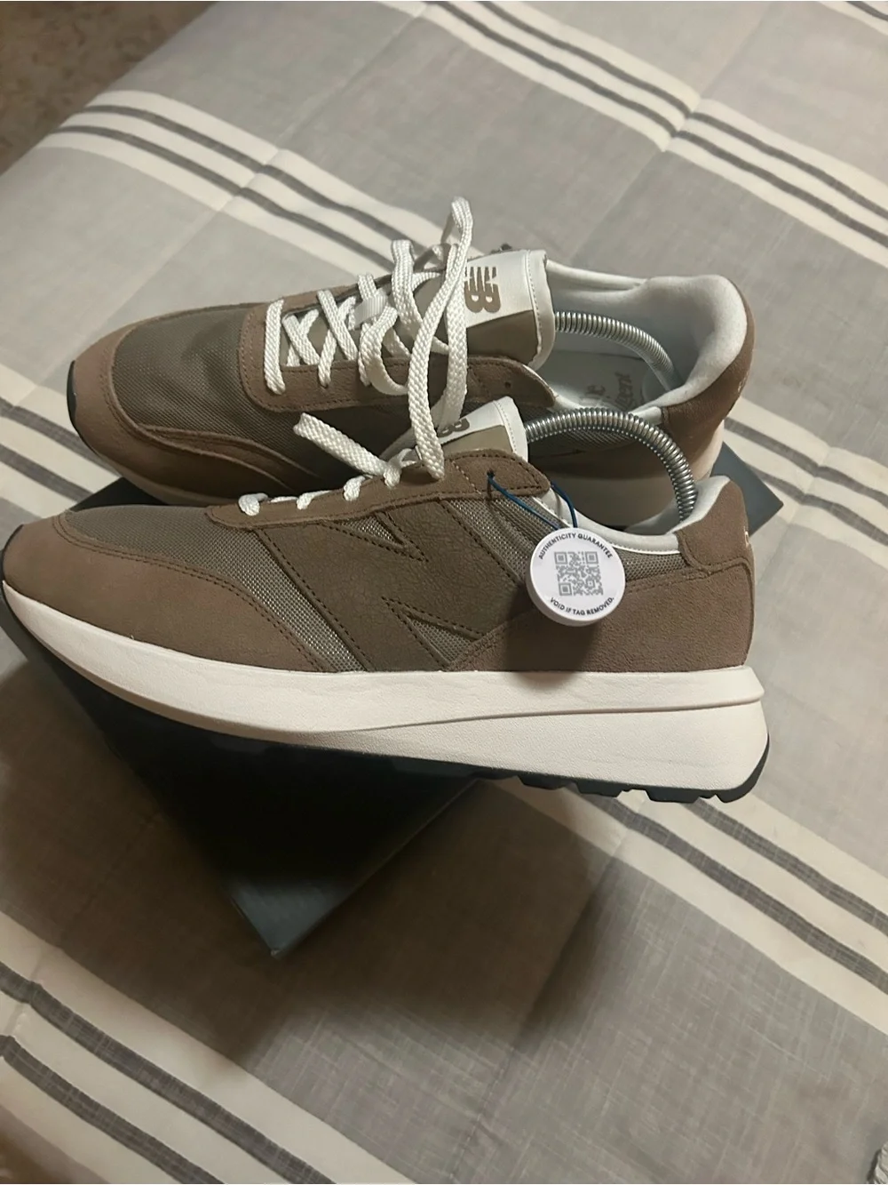 New Balance Men's Taupe and White Casual Sneakers, New w/ Tags